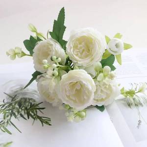 Ramo <span class=keywords><strong>de</strong></span> Flores Artificiales Grandes para Boda, Peonía Persa, <span class=keywords><strong>Flor</strong></span> <span class=keywords><strong>de</strong></span> <span class=keywords><strong>Lis</strong></span>, Rosas, Hecho a Mano, Duradero, Ecológico, Estilo Moderno - Product Image 3