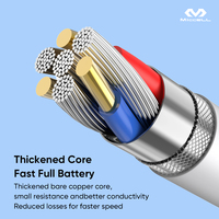 Miccell Pd 60W tipo C cable de carga rápida silicona tipo C a tipo C cable cargador rápido para Samsung note 10