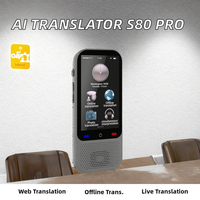 Machine de traduction intelligente AI portable OEM S80 Pro 138 en ligne 19 Traducteur de langue hors ligne avec système d'exploitation Android et écran couleur