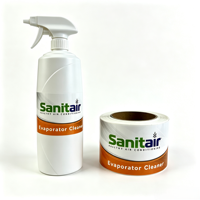 Rouleau d'étiquettes personnalisées imprimées pour nettoyant d'évaporateur Sanitair, autocollants en vinyle imperméables pour climatisation HVAC, parfumés et auto-adhésifs