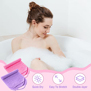 Exfoliating Shower <b>Loofah</b> Bath Gloves <b>Back</b> <b>Scrubber</b> Set for Body, Face, Shower <b>Loofah</b> Bath Body Scrub Brush Scrub and Exfoliator - Product Image 2