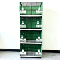 Cage d'élevage réglable grande taille en gros pour l'industrie, cage à oiseaux d'amour mobile multicouche avec base à roulettes et fermeture à bouton-pression