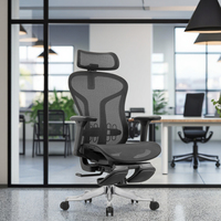 Fauteuil de bureau ergonomique de luxe pivotant et inclinable en tissu maillé avec repose-pieds, idéal pour les professionnels et le confort moderne.