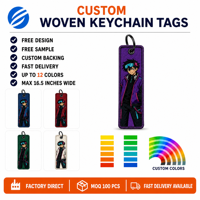 Porte-clés brodé personnalisé pour cosplay, étiquette de bagage, merchandising anime pour fans, pendentif de sac, prix d'usine en gros