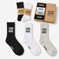 Chaussettes unisexes personnalisées avec votre propre logo, chaussettes de sport en coton, chaussettes de sport mi-mollet avec logo personnalisé