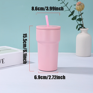 420ml Stainless Steel Vacuum Insulated Tumbler with <b>Straw</b> <b>and</b> <b>Lid</b> Double Wall Travel Coffee <b>Cup</b> for Hot Cold Drinks Custom Logo - Product Image 6