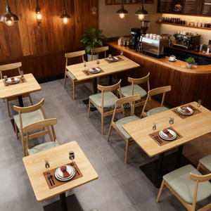 Fast Food Booth Benches Sofa square Coffee Shop Wood Cafe Commercial <b>Restaurant</b> Furniture Table and Chair Booth Seating <b>Set</b> - Product Image 2
