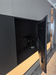 Luxury Modern Design Melamine MDF Wood Wall Mounted Panel Unit <b>Suspended</b> TV Console Stand Cabinet Set for Home Furniture - Product Image 3