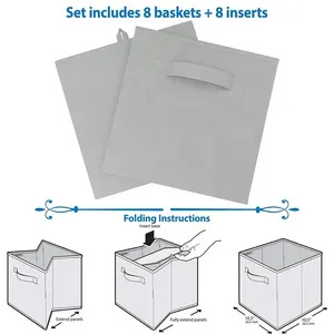 Bán Buôn Ráp Sinh Thái Không Dệt Vải Quần Áo Thùng Cube Lưu Trữ Organizer Tủ Quần Áo Hộp - Product Image 5