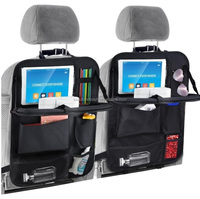 Organisateur de siège arrière de voiture en tissu Oxford imperméable avec support de tablette tactile, rangement fonctionnel, organisateur de rangement de voiture