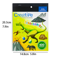 Pack d'autocollants sur le thème des dinosaures pour enfants (400 pièces) - Autocollants assortis Tyrannosaurus Rex pour les tout-petits, les cadeaux de fête et les tableaux de récompenses