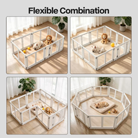 Parc d'exercice pliable transparent en acrylique AFP pour chien, enclos modulaire autoportant multi-panneaux pour chiot, lapin, chat, cochon