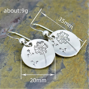 Orecchini pendenti vintage a forma di dente di leone per donna, gioielli semplici e alla moda - Product Image 4