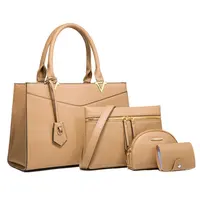 Women Trendy Shoulder Tote Hand Bags 4 Piece Set Custom Leather Purses And Handbags