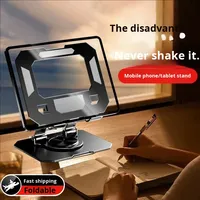 Support de tablette pliable en alliage 360° rotatif et réglable pour bureau et tablette - Idéal pour l'étude, le streaming en direct et le refroidissement
