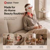 Masque facial sans fil 5D à lumière rouge Magique Power, nouvelle technologie, masque facial en silicone à lumière rouge, masque à LED infrarouge à lumière rouge