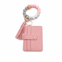 Set Hadiah Dompet Gantungan Kunci Tempat Kartu Gelang Silikon Motif Marmer Mewah