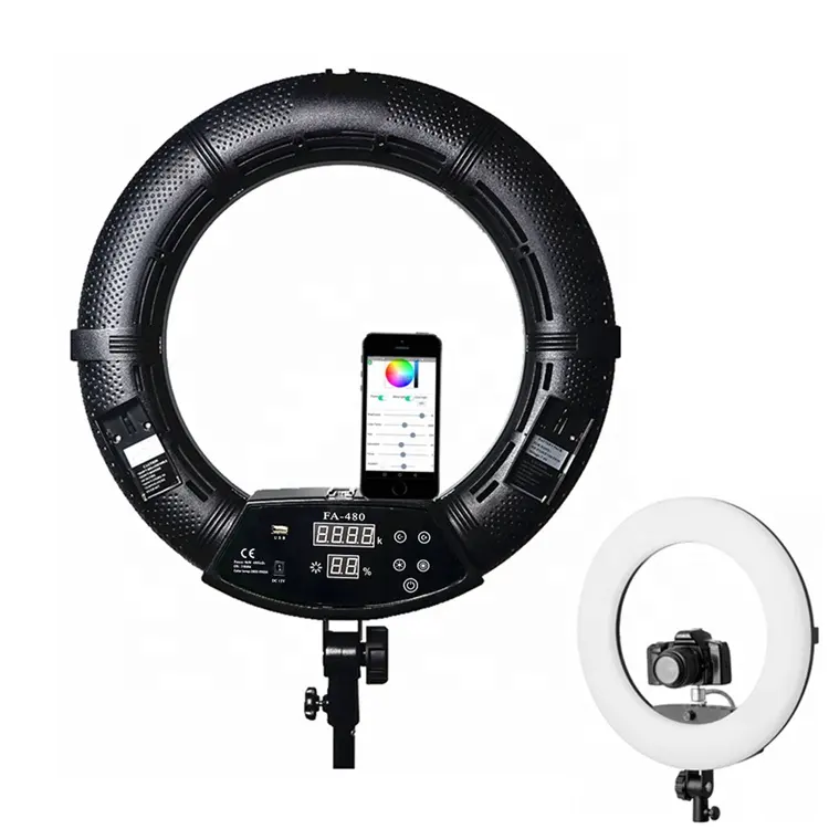 YIDOBLO 18 inch led ring light kit FA-480II Touch Sensor ring light with usb jack Rechargeable for girl beauty tattoo hair nail