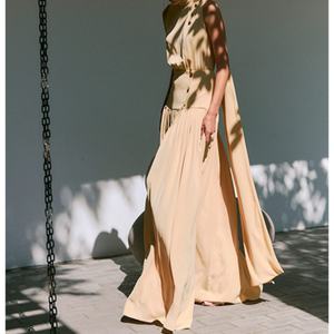 เดรสยาวผู้หญิงแบบเรียบหรูมีสไตล์ แขนกุด กระดุมโลหะ เหมาะสำหรับใส่ในชีวิตประจำวัน ขายส่งจากโรงงาน - Product Image 2