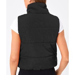 Chaleco acolchado para mujer, sin mangas, ropa de abrigo de invierno, cálido, ligero, con cuello alto, cortavientos, con bolsillos - Product Image 4