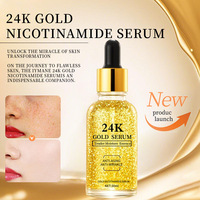 Sérum à l'essence de niacinamide or 24 carats, soin de la peau à l'acide hyaluronique personnalisé OEM