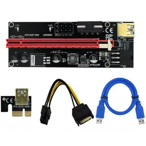 PCI-E <span class=keywords><strong>VER009S</strong></span> Riser-Karte PCIe 1X zu 16X mit USB 3.0 Datenkabel PCI-E Riser-Adapter Port-Karte Verlängerungskabel für Grafikkarten - Product Image 1