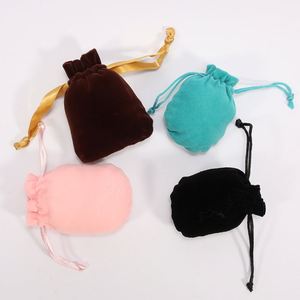 Sac en velours à cordon personnalisé avec logo, 9*12cm, emballage cadeau pour bijoux, vente chaude, emballage doré - Product Image 4