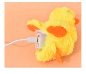 Juguete eléctrico de hierba gatera de peluche para gato, juguete interactivo de diseño de pato para gato, mascota personalizada, novedad de 2023 - Product Image 5