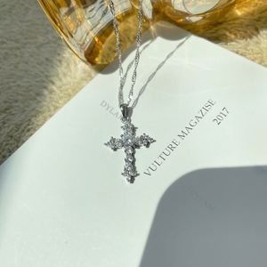Dylam Classic <b>Cross</b> Necklace 925 Sterling Silver Pendant Unisex Fashion Accessories Contracted Classic Gift Unisex Necklaces - Product Image 5