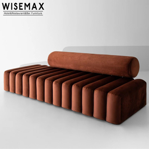 WISEMAX FURNITURE Modern Living Room Velvet Leisure Floor Sofa Luxury Shoe Stool Ottoman <b>Bed</b> <b>End</b> Bench Sofa Modular Sofa - Product Image 5