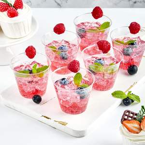 Tasses à dessert compotées en plastique jetables de 8 oz, petits gobelets carrés en plastique transparent, gobelets à dessert, bol de service - Product Image 2