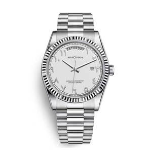 Reloj de Cuarzo AMOVAN para Hombre, Acero Inoxidable, Cristal de Zafiro, Correa de <span class=keywords><strong>20</strong></span> <span class=keywords><strong>mm</strong></span>, Esfera de 39 <span class=keywords><strong>mm</strong></span>, Colores y Logotipo Personalizables, Resistente al Agua 50 m - Product Image 5