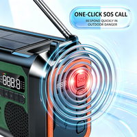 Radio de Emergencia SOS de un Solo Toque, Radio AM/FM/WB con Manivela Solar de 10000 mAh