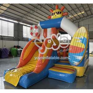 บ้านลมเด็กเล็กพร้อมสไลเดอร์น้ำสำหรับเช่าจัดงาน  ผลิตจาก PVC ทนทาน ขายตรงจากโรงงาน - Product Image 1