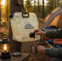 Sac à bec verseur pliable de 8 litres de style militaire pour le camping en plein air et les vacances, sac de stockage et de consommation d'eau, bidon, conteneur