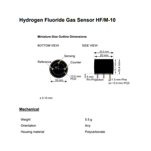 เซ็นเซอร์ตรวจจับก๊าซไฮโดรเจนฟลูออไรด์ Membrapor HF/M-10 ความแม่นยำสูง ตรวจจับก๊าซพิษได้ ตามมาตรฐาน RoHS - Product Image 3