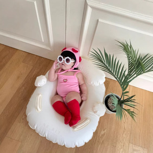Ensemble barboteuse et <span class=keywords><strong>maillot</strong></span> <span class=keywords><strong>de</strong></span> <span class=keywords><strong>bain</strong></span> deux pièces pour bébé, style Instagram et coréen, séchage rapide, en tissu soie <span class=keywords><strong>de</strong></span> lait, à capuche, collection été 2026 - Product Image 3