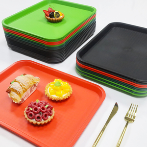 Bandeja de servicio de comida rápida rectangular naranja duradera de 14 pulgadas Bandeja de plástico PP elegante y duradera - Product Image 5