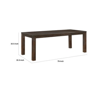 Mesa de Comedor Moderna y Cómoda Harry con Patas Rectas, Rectangular, de Madera de Acacia Marrón, 79 Pulgadas, para Apartamento/Hotel - Product Image 3