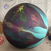 Boule ronde gonflable géante avec impression florale intégrale pour la décoration de centres commerciaux, les fêtes, les expositions et les spectacles