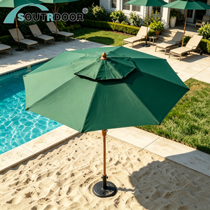 Parasol de jardin moderne pliable et léger de 3 m, imperméable, avec base en acier, pour hôtel, salle de sport, cuisine – Fabriqué en Chine - Product Image 6