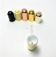 Flacon compte-gouttes cosmétique en verre or/argent 18/410 20/410 avec bouton poussoir doré pour sérum et huiles essentielles