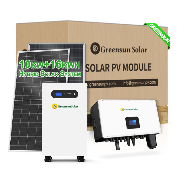 Hybrid Solar Power System 10KW Solar Panels with Lithium Battery 16KWH