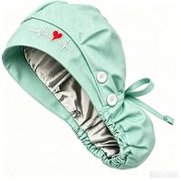 Gorro de Enfermera a Rayas con Diseño de Dibujos Animados para Mujer, Forro de Satén Suave, Material de Poliéster/Algodón para Uso en Enfermería, Todas las Temporadas
