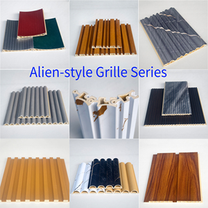 En stock, grille WPC de 105 mm de large pour la décoration intérieure, grille imperméable et ignifuge, grille solide - Product Image 3