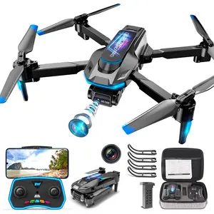 DWI Dowellin 2.4G RC Foldable Drone with light Auto Hovering WIFI Camera aircraft Drone professional model