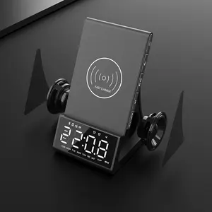 Wireless Charging BT Speaker Alarm Clock LED Alarm Clock Dock Stand Fm Radio USB Fast Charger New Hotel bedroom clock