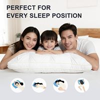 Juego de Almohadas de Soporte para Cama Queen Size, 1 Almohada Súper Suave con Relleno Alternativo de Plumón, Funda de Algodón, Calidad de Hotel, para Dormir de Lado