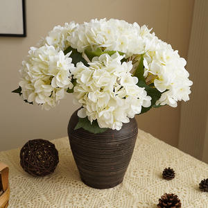 高品质彩色人造丝玫瑰花白色真触摸玫瑰婚礼花束装饰花人造绣球花 - Product Image 1