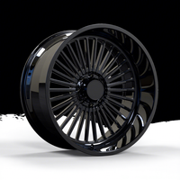 Jantes de camion FANXI Noir Brillant 24x14 26x14 26x16 avec enjoliveurs flottants 8x170 8x180 pour F-250 F-350 Chevrolet Silverado 2500HD
